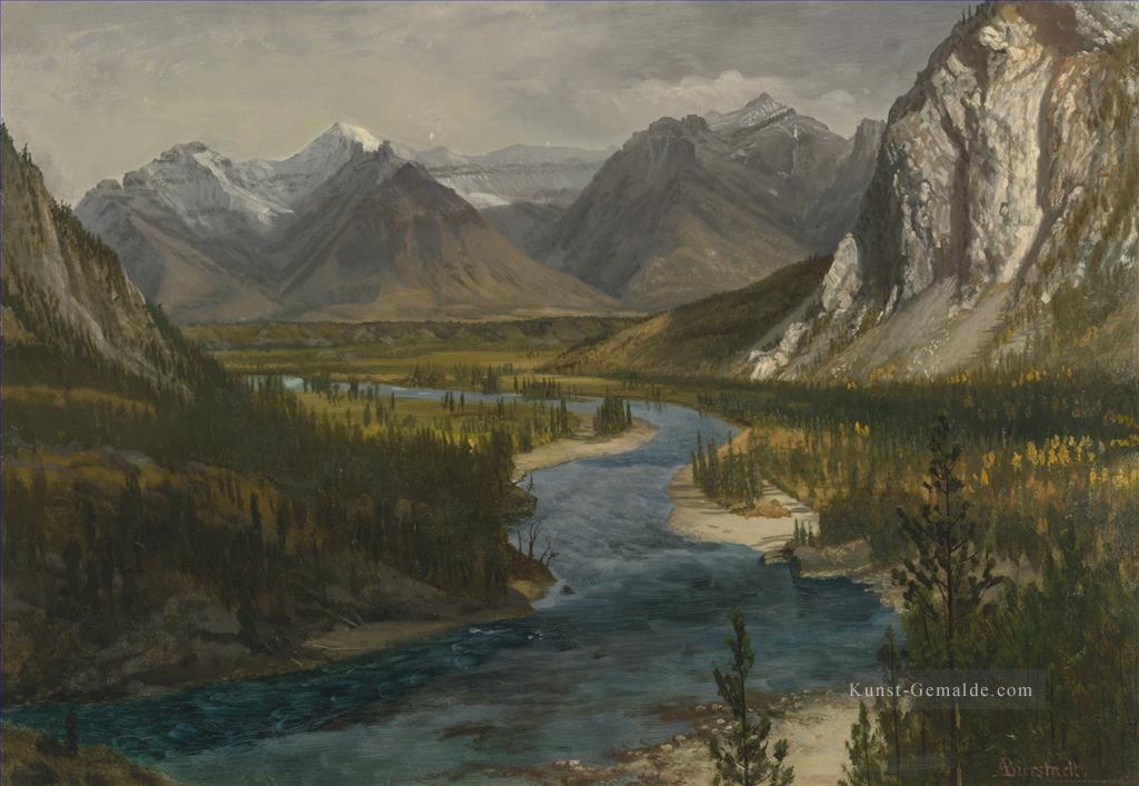 BOW RIVER VALLEY CANADIAN ROCKIES Amerikanische Albert Bierstadt Landschaft Ölgemälde